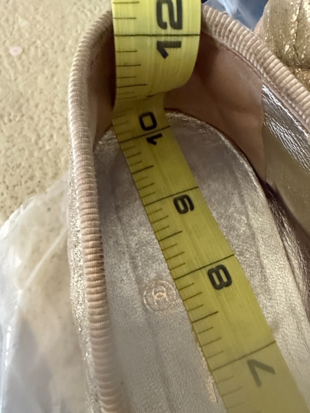 Chanel Iconic Quilted goatskin Gold Ballet Flats 41.5 CC interlocking logo - Picture 10 of 10